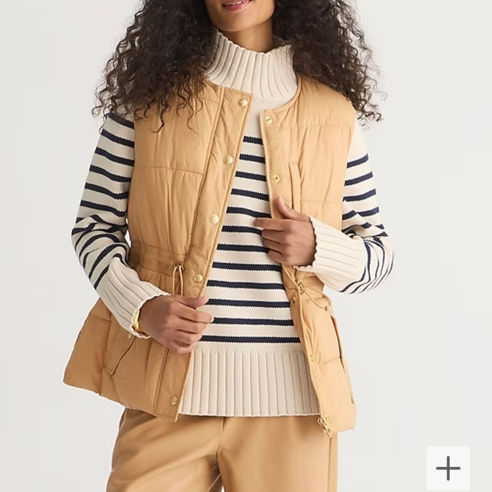 J Crew Cinched-waist puffer vest with PrimaLoft®Size Medium